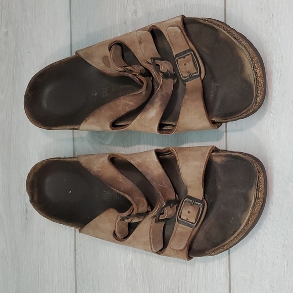 Birkenstock Women Florida Outdoor 3 Straps Sandals flip flop flats shoes sz 8 - Picture 3 of 12